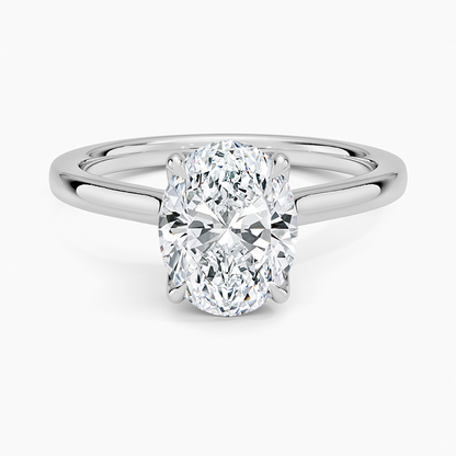Elodie Cathedral Solitaire Ring in Platinum
