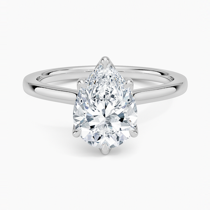 Elodie Cathedral Solitaire Ring in Platinum