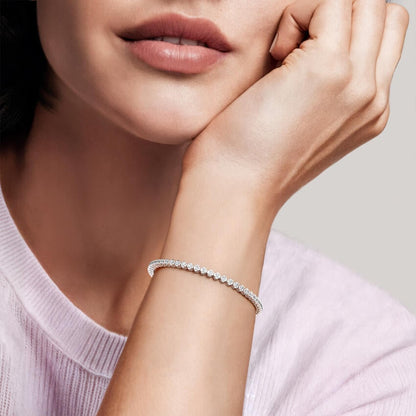 Round Cut Diamond Tennis Bracelet in 14K Gold | Classic Lab Grown Diamond Bracelet for Women