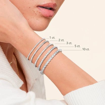 Round Cut Diamond Tennis Bracelet in 14K Gold | Classic Lab Grown Diamond Bracelet for Women