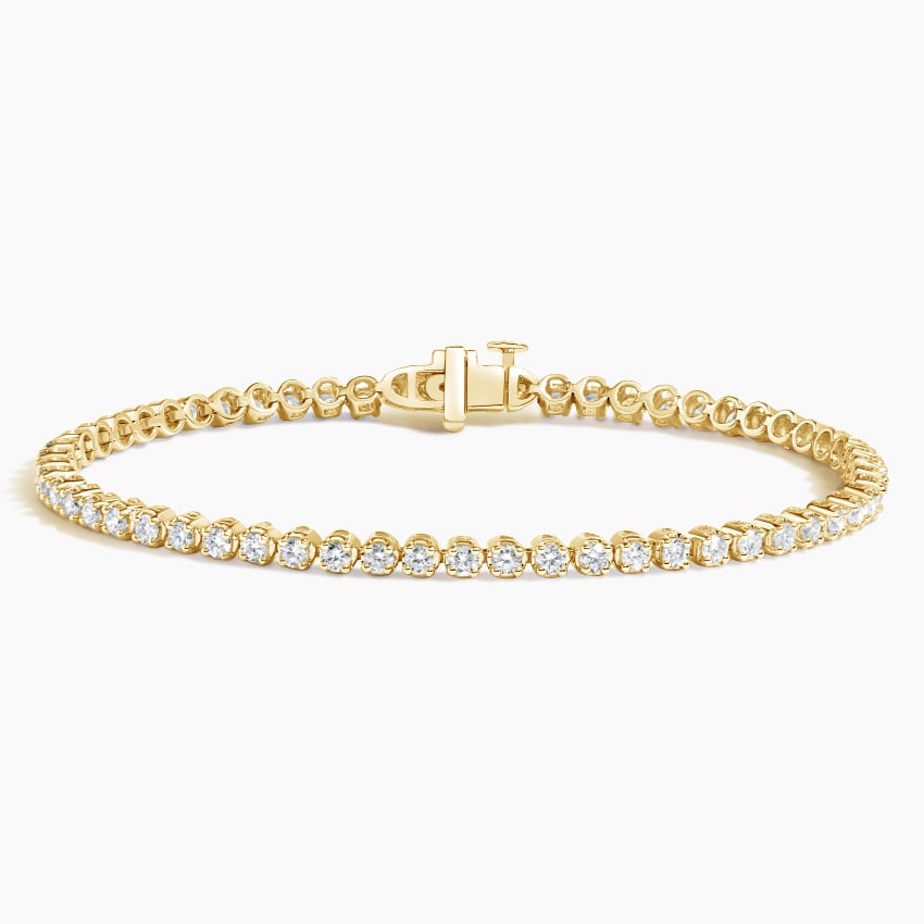 Round Cut Diamond Tennis Bracelet in 14K Gold | Classic Lab Grown Diamond Bracelet for Women