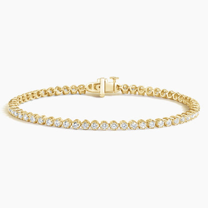 Round Cut Diamond Tennis Bracelet in 14K Gold | Classic Lab Grown Diamond Bracelet for Women
