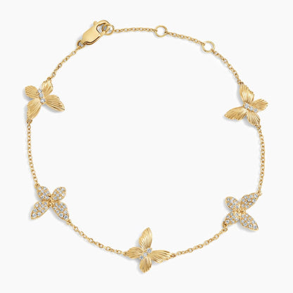 Butterfly Diamond Station Bracelet