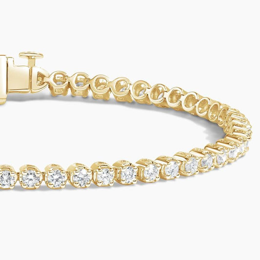 Round Cut Diamond Tennis Bracelet in 14K Gold | Classic Lab Grown Diamond Bracelet for Women