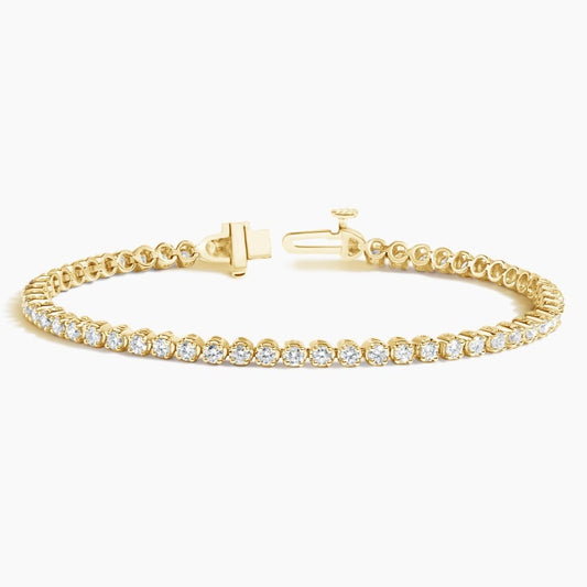 Round Cut Diamond Tennis Bracelet in 14K Gold | Classic Lab Grown Diamond Bracelet for Women