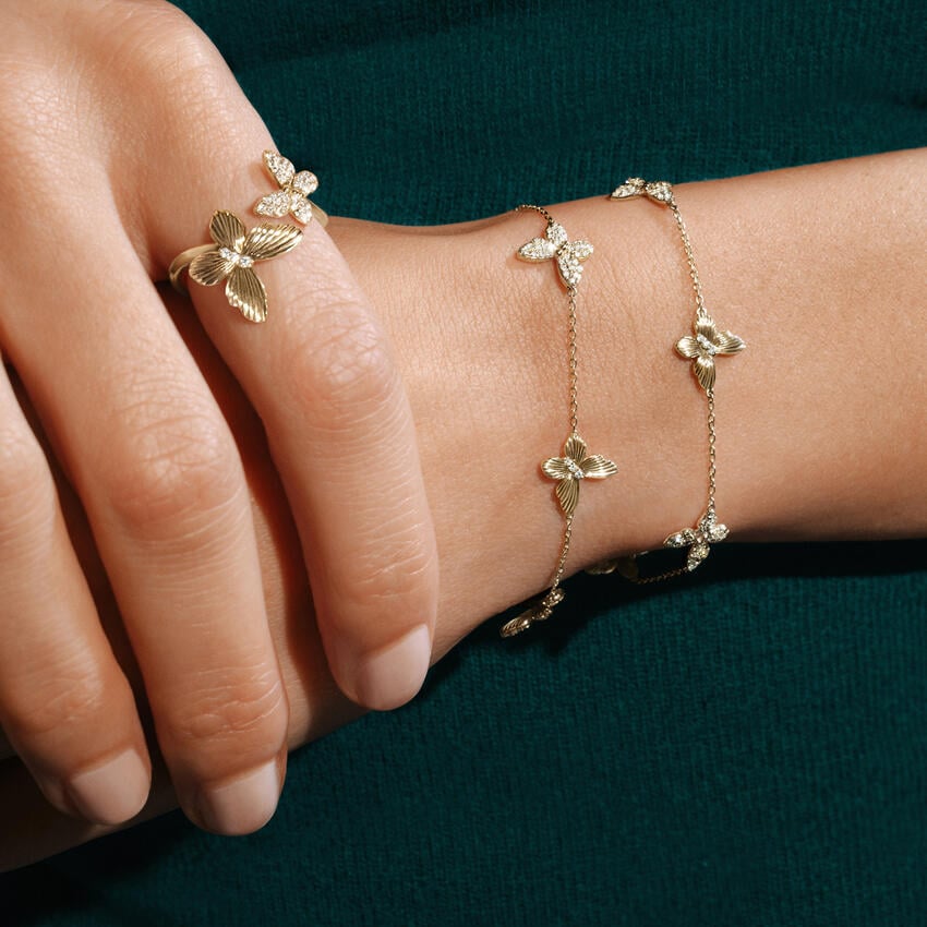 Butterfly Diamond Station Bracelet