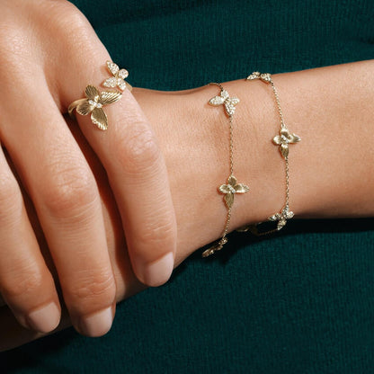 Butterfly Diamond Station Bracelet