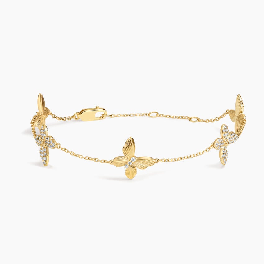 Butterfly Diamond Station Bracelet