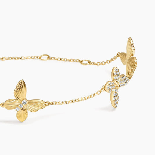 Butterfly Diamond Station Bracelet