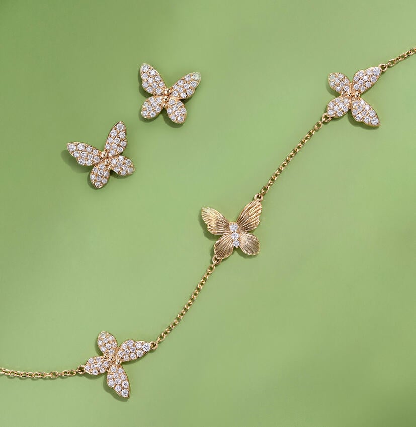 Butterfly Diamond Station Bracelet