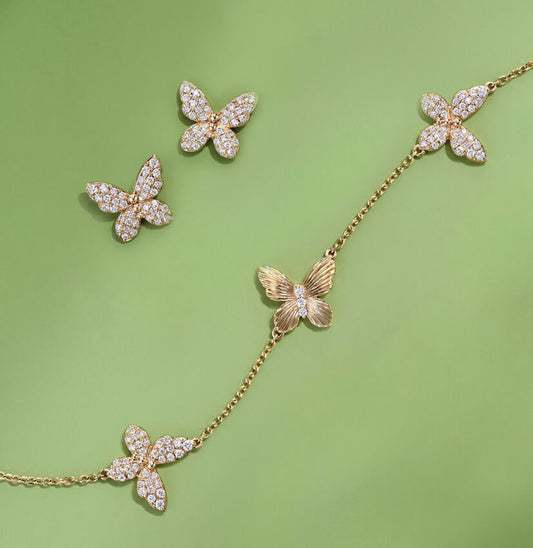 Butterfly Diamond Station Bracelet